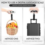 Nuenen 6 pcs Travel Digital Luggage Scale Portable Suitcase Handheld Weight Scale Hanging Baggage Scale 110LB/50KG, Includes Battery - Image 7