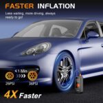 Tire Inflator Portable Air Compressor, 4X Faster Inflation & High-Capacity Battery, Tire Pump with Digital Pressure Gauge & LED Light, 150PSI Air Pump for Car Tires, Motorcycle, Bike, Ball, etc - Image 5