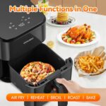 3 Qt Compact Air Fryer with Non-Stick Basket and Rack, User Friendly Simple Touchscreen, Cook in Simple Steps, Low-Oil Cooking Small Air Fryer, Space Saving Cooker - Image 3