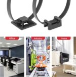 700 Pcs Cable Management Kit - Black 8-Inch Cable Ties, 3M Self-Adhesive Mounts, Saddle Mounts, Screws - Wire Organizer for Home, Office, Car, Computer, TV - Heavy Duty, Easy Installation - Image 5