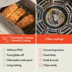 bella 4 Qt TriZone Air Fryer, EverGood™ Ceramic Nonstick Coating, Dual Basket Design w Removable Divider, Digital Touchscreen Control w 6 Preset Cooking Options, 1200 Watt, 3lb Capacity, Surf - Image 4