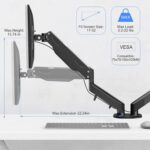 Pholiten Dual Monitor Arm 32inch,Fully Adjustable Gas Spring Monitor Desk Mount Vesa Bracket,Adjustable Tilt/Swivel/Rotate Monitor Stand Up to 22lbs - Image 3