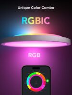 Govee Smart Ceiling Light, RGBIC LED Ceiling Light Fixture, 2400LM Flush Mount Light Fixture, DIY Colors, Works with Alexa, 2200K-6500K Ceiling Lights for Bedroom, Living Room, 12 Inch, 1 Pack - Image 3