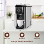 SIFENE single serve coffee machine 3-in-1 coffee maker for quick brew pods ground and loose tea 6-10oz cup sizes 50oz removable water tank 1150w compact efficient black - Image 3