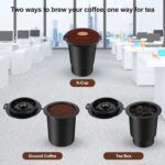 SIFENE single serve coffee machine 3-in-1 coffee maker for quick brew pods ground and loose tea 6-10oz cup sizes 50oz removable water tank 1150w compact efficient black - Image 4
