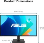 ASUS 24” (23.8-inch viewable) 1080P VA249HG Eye Care Monitor – IPS, Full HD, 99% sRGB, Frameless, 120Hz, Adaptive-Sync, 1ms, HDMI, VGA, Low Blue Light, Flicker Free, Wall Mountable, 3 yr Warranty - Image 9