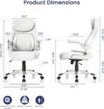 Nouhaus Ergonomic Office Chair Premium Microfiber Leather Adjustable Lumbar Support & Armrests, High Back Comfy Desk Gaming Chairs Executive Computer Swivel Chair Tilt Function(Posture,White) - Image 3