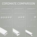 Legrand Wiremold C110S Cordmate 108 Inch 17 Piece Cord Cover Kit, Organizer for Wall, Holds 1 Cord or Cable, Sustainable Packaging, White (1 Pack) - Image 8