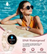 Smart Watches for Women,1.19” AMOLED Smartwatch for Android iOS Phone,IP68 Waterproof Fitness Tracker Watch with Heart Rate Sleep Monitor 100+ Sports Pedometer,Ceramic(Answer/Make Calls) - Image 6