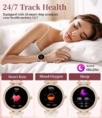 Smart Watches for Women,1.19” AMOLED Smartwatch for Android iOS Phone,IP68 Waterproof Fitness Tracker Watch with Heart Rate Sleep Monitor 100+ Sports Pedometer,Ceramic(Answer/Make Calls) - Image 7