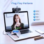 4K Webcam for PC with Sony Sensor, Auto Focus & Privacy Cover, Ultra HD 4K Streaming Camera, 2 Noise-Cancelling Mics, USB Plug & Play, 77° FOV, Web Camera for Zoom, Skype, Teams, Video Calling - Image 6