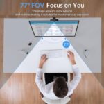 4K Webcam for PC with Sony Sensor, Auto Focus & Privacy Cover, Ultra HD 4K Streaming Camera, 2 Noise-Cancelling Mics, USB Plug & Play, 77° FOV, Web Camera for Zoom, Skype, Teams, Video Calling - Image 8