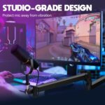 Microphone Boom Arm, Low Profile Mic Arm with 360° Rotation, Cable Management, Extended Riser, Mic Clip, Microphone Stand for Blue Yeti HyperX QuadCast Shure Elago - Image 3