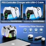 PS5 Controller Charger Station Compatible with DualSense & Edge Controllers, PS5 Charging Station with RGB Light & LED Indicator for PlayStation 4 Cooling Systems - Image 5