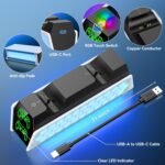 PS5 Controller Charger Station Compatible with DualSense & Edge Controllers, PS5 Charging Station with RGB Light & LED Indicator for PlayStation 4 Cooling Systems - Image 7