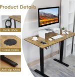 Electric Standing Desk, Adjustable Height Stand up Desk, Sit Stand Home Office Desk (Rustic, 40 inch) - Image 4