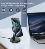 Magnetic Wireless Charger Stand 15W Fast Mag-Safe Charger for iPhone 16/16 Pro/16 Plus/16 Pro Max/15/14/13/12 Series Magnet Wireless Charging Station/Pad with Sleep-Friendly Light for AirPods - Image 5