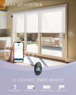 Graywind Smart Coupled Roller Shades Compatible with Alexa Google Custom Size Solar Powered Motorized Linked Blinds for Windows (Dimout Textured Series) - Image 5