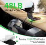 15W Only for iPhone MagSafe Car Mount Charger, 360% Adjustable Aluminum Alloy Arm, Relocatable Car Phone Holder, Magnetic Wireless Fast Charging, Cell Phone Holder for All Car Models, Black - Image 4