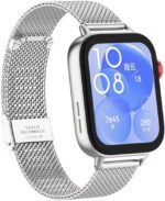 Watchband Compatible with Huawei Watch Fit 3 Band,Stainless Steel Metal Replacement Strap Bracelet for Huawei Watch Fit 3 Woman Man - Image 3