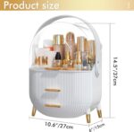 Makeup Organizer Skincare Organizers - Cosmetic Display Cases with Transparent Cover, SkinCare Organizers for Bathroom Countertop, Bedroom Vanity Desk, Lipstick Organizer, White - Image 3