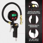 Milton 507KIT Digital Tire Inflator Car Accessories w/Accurate Air Tire Pressure Gauge, 14” Rubber Air Hose – 250 PSI, Brass Lock-On Clip Air Chuck and Compressor Accessories - Image 5