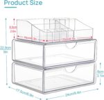 Vtopmart 3 Tier Clear Makeup Organizer with Drawer, Cosmetic Storage for Dresser Countertop and Bathroom Vanity, Beauty Holder for Lipstick Brush Skincare - Image 6