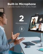 Lenovo Essential Full HD 1080P Webcam, Dual Microphone, No Driver 1.8m USB 2.0, Wide-Angle, Tilt-Control, 360-Degree Rotation, Black - Image 4