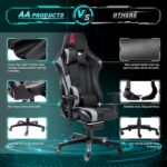 AA Products Gaming Chair Ergonomic High Back Computer Racing Chair Adjustable Office Chair with Footrest, Lumbar Support Swivel Chair - Upgraded Version BlackGrey - Image 7