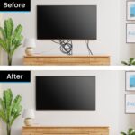 EVEO® in Wall Cable Management Kit - TV Cord Hider for Wall Mounted TV Wire Hider for Wall, TV Cable Hider Wall Kit & Wall Cable Management TV Cable Hider - 4 Wall Grommets for Cables (White) - Image 3