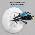 EVEO® in Wall Cable Management Kit - TV Cord Hider for Wall Mounted TV Wire Hider for Wall, TV Cable Hider Wall Kit & Wall Cable Management TV Cable Hider - 4 Wall Grommets for Cables (White) - Image 4