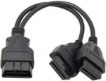 16 Pin OBD2 Adapter Cable, Male to Dual Female, Y Type OBDII Extension Splitter Patch Cord for FIXD BAFX Bluedriver OBDii Scanner Code Reader, Car Diagnostic Tools and Head-up Disp - Image 4