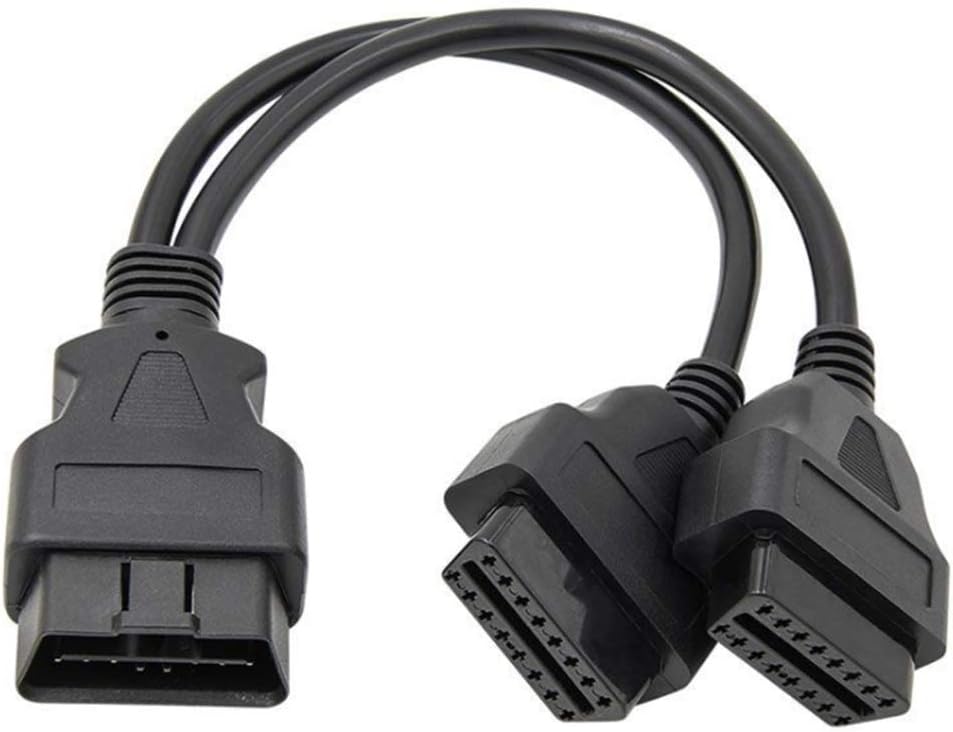 16 Pin OBD2 Adapter Cable, Male to Dual Female, Y Type OBDII Extension Splitter Patch Cord for FIXD BAFX Bluedriver OBDii Scanner Code Reader, Car Diagnostic Tools and Head-up Disp - Image 5