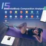 Body Fat Scale with Large VA Display, 15 Body Datas with Heart Rate, Smart Weight Scale Compatible with iOS & Android, Max 400lbs/180kg, 28cm, White - Image 4