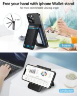 2-in-1 Magsafe Wallet, Upgrade with iPhone Wallet and Adjustable Stand, Open ID Window, Magnetic Wallet for iPhone 16/15/14 Pro Max/14 Pro/14/14 Plus/13/12 Series, 9 Cards, Black-B - Image 3