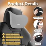 2Pcs Car Neck Pillow, Ultra Comfortable Car Headrest, Ergonomic Car Headrest Pillow, Relieve Driving Fatigue and Maintain Correct and Comfortable Sitting Posture, Suitable for Driving (Grey) - Image 5