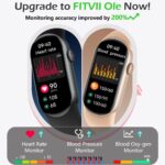 FITVII Ole Fitness Tracker with 24/7 Heart Rate and Blood Pressure Monitor, Blood Oxygen Sleep Tracking Step Calories Counter IP68 Waterproof Activity Tracker for Women Men - Image 3