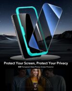 ESR 3 Pack for iPhone 16 Pro Privacy Screen Protector, Anti-spy Tempered-Glass Privacy Screen Protector with Easy Installation Tool, Micro-Curved Edges, Case Friendly - Image 3
