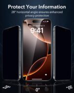 ESR 3 Pack for iPhone 16 Pro Privacy Screen Protector, Anti-spy Tempered-Glass Privacy Screen Protector with Easy Installation Tool, Micro-Curved Edges, Case Friendly - Image 4