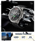 (1 Pack) Orzero Watch Case Compatible for Amazfit Active 2, Protective PC Frame Face Cover Built-in Tempered Glass Screen Protector, Scratch Resistant Shock Absorbing - Crystal Clear - Image 3