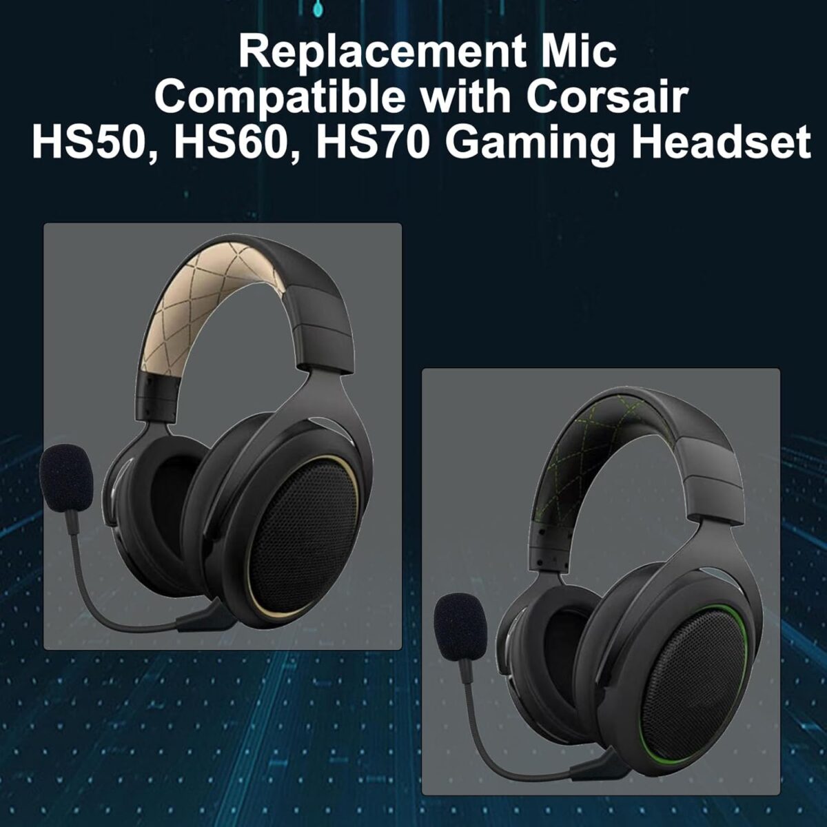 Replacement Microphone Compatible with Corsair HS50 60 70 Gaming Headset Detachable Microphone Gaming Headset for PS5 PS4 PC Xbox Noise Cancelling Mic,3.5mm Black - Image 3
