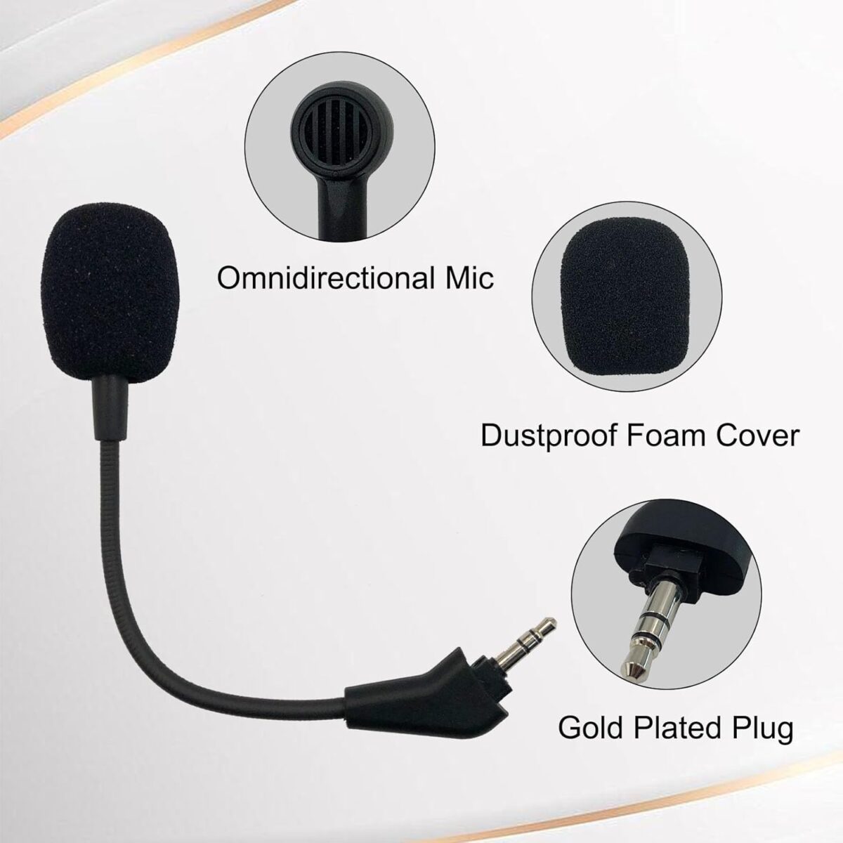 Replacement Microphone Compatible with Corsair HS50 60 70 Gaming Headset Detachable Microphone Gaming Headset for PS5 PS4 PC Xbox Noise Cancelling Mic,3.5mm Black - Image 6