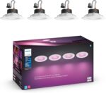 Philips Hue White and Color Ambiance Extra Bright Dimmable Recessed LED Smart 6" Downlight for Retrofit Cans (4 Pack) Wall Tap Dial Light Switch - Image 3