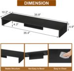 Dual Monitor Stand Riser, Large Computer Monitor Stand for Desk, Monitor Riser for 2 Monitors, Wood Desk Shelf for Top of Desk, Desktop Organizer for Computer, Laptop, Printer, TV - Image 5