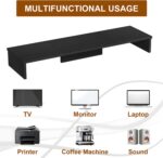 Dual Monitor Stand Riser, Large Computer Monitor Stand for Desk, Monitor Riser for 2 Monitors, Wood Desk Shelf for Top of Desk, Desktop Organizer for Computer, Laptop, Printer, TV - Image 6