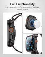 ESR for Apple Watch Ultra 2/1 Case with Screen Protector 49mm (2024/2023/2022), Military Grade Protection, Aluminum Alloy Case with 2 Pack Armorite Glass Protector Set, Stay Original, Black - Image 4