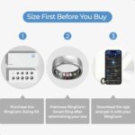 RingConn Gen 1, Smart Ring for Women/Men, No App Subscription, Size First with Sizing Kit, Smart Ring Health Tracker, 7-Day Battery Life, Fitness & Sleep Tracker for iOS & Android (Silver, Size 14) - Image 3