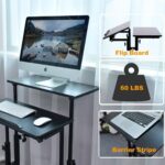 AIZ Adjustable Desk with Rolling Wheels, Portable Laptop Table for Standing or Sitting, Home Office Computer Workstation for Adults or Children,Black - Image 6