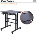 AIZ Adjustable Desk with Rolling Wheels, Portable Laptop Table for Standing or Sitting, Home Office Computer Workstation for Adults or Children,Black - Image 7