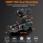 Dash Cam Front and Inside, FHD Dashcams for Cars with 64GB Card Dash Camera for Cars, 1080P Front Dash Cam+1080P Inside Dashcam for Car Dash Camera with IR Night Vision Loop Recording - Image 4